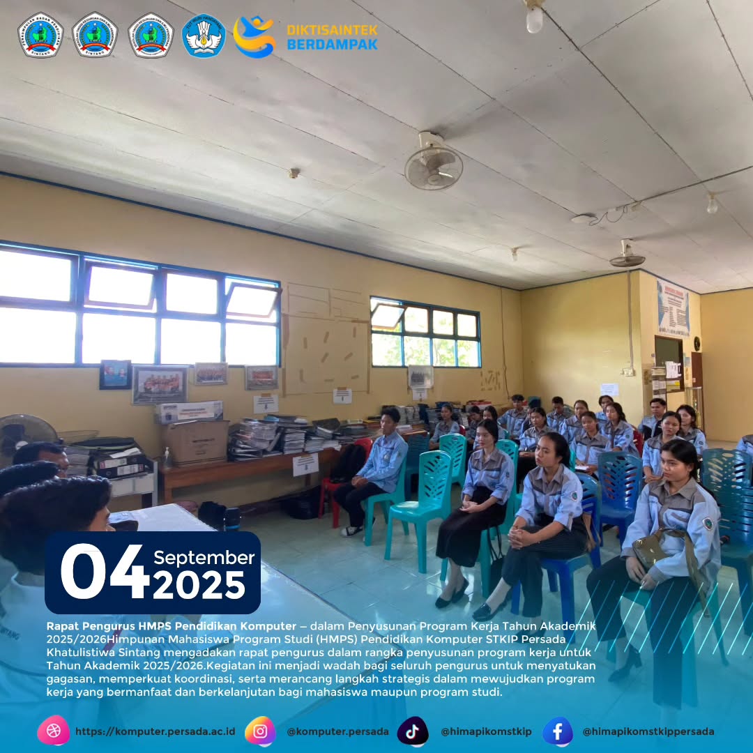 Kamis, 4 September 2025 — Rapat Pengurus HMPS Pendidikan Komputer Tahun Akademik 2025/2026